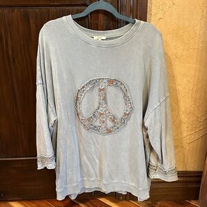 Gray Peace Sign Women's Top